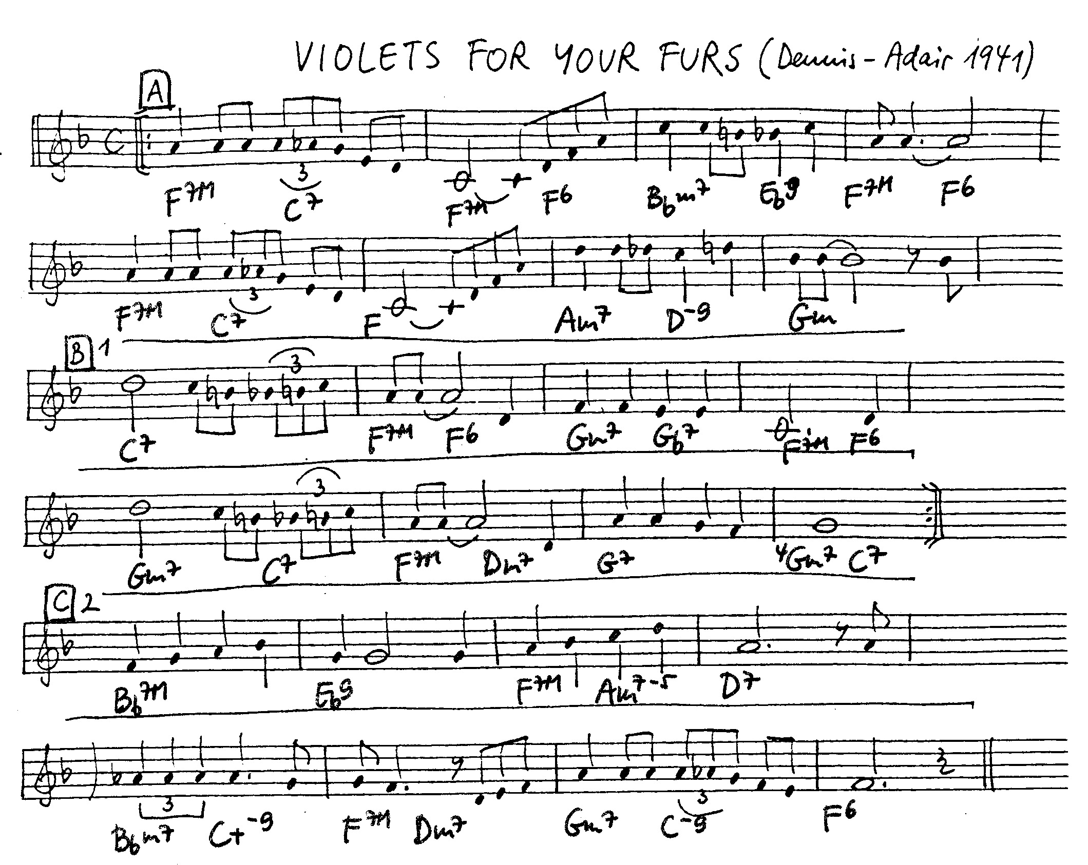 violets for your furs leadsheet – book us for your next 20s or gatsby event